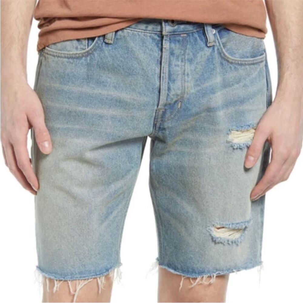 All Saints Mens Switch Damaged Jean Short Distressed Size 36 $135